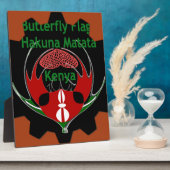 ケニア蝶フラッグアート – ハクナマタタパティオティック フォトプラーク (側面)