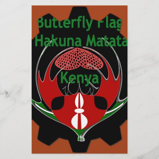ケニア蝶フラッグアート – ハクナマタタパティオティック 便箋 (正面)