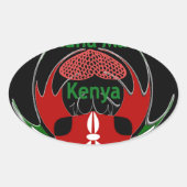 ケニア蝶フラッグアート – ハクナマタタパティオティック 楕円形シール (正面)