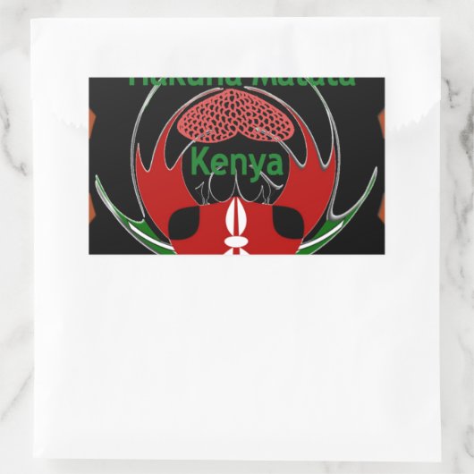 ケニア蝶フラッグアート – ハクナマタタパティオティック 長方形シール (バッグ)