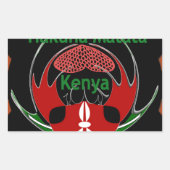 ケニア蝶フラッグアート – ハクナマタタパティオティック 長方形シール (正面)