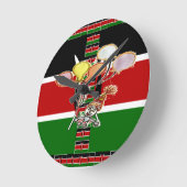 ケニア誕生日 ラウンド壁時計 (傾斜)
