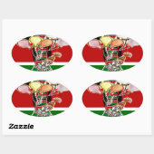 ケニア誕生日 楕円形シール (シート)