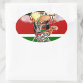 ケニア誕生日 楕円形シール (バッグ)