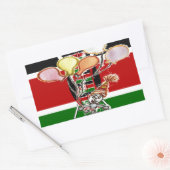 ケニア誕生日 長方形シール (封筒)