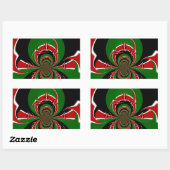 ケニア赤緑国旗国旗の色デザイン 長方形シール (シート)