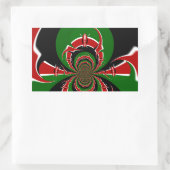 ケニア赤緑国旗国旗の色デザイン 長方形シール (バッグ)