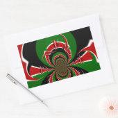 ケニア赤緑国旗国旗の色デザイン 長方形シール (封筒)