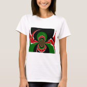 ケニア赤緑国旗国旗の色デザイン Tシャツ (正面)