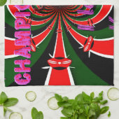 ケニア陸上競技世界選手権:くるくる回る旗 キッチンタオル (折り畳み)