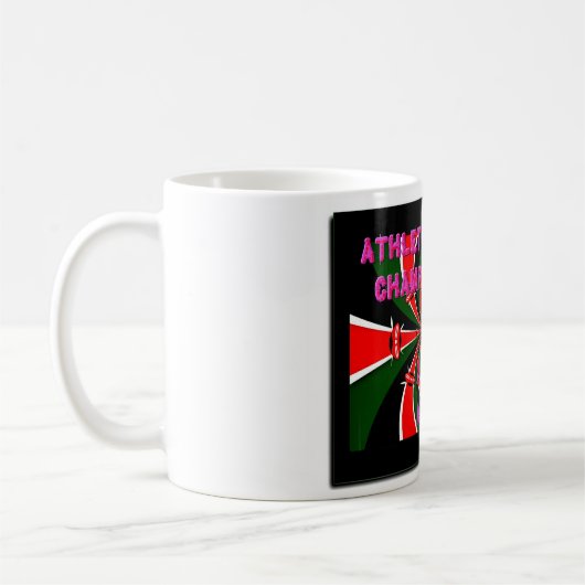 ケニア陸上競技世界選手権:くるくる回る旗 コーヒーマグカップ (左)