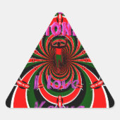 ケニア陸上競技世界選手権:くるくる回る旗 三角形シール (正面)