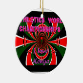 ケニア陸上競技世界選手権:旋回する国旗 セラミックオーナメント (右)