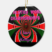 ケニア陸上競技世界選手権:旋回する国旗 セラミックオーナメント (左)