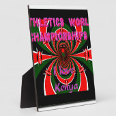 ケニア陸上競技世界選手権：旋回する国旗 フォトプラーク (側面)