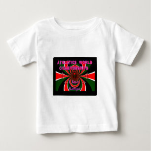 ケニア陸上競技世界選手権：旋回する国旗 ベビーTシャツ