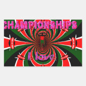 ケニア陸上競技世界選手権:旋回する国旗 長方形シール (正面)