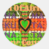 ケニア:ひとつの国にアフリカ全土が織りなす - 旗 ラウンドシール (正面)