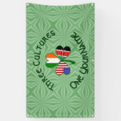 ケニア・アイルランドUSAシャムロックパーソナライズされた国旗 横断幕 (縦)