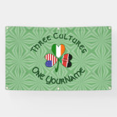 ケニア・アイルランドUSAシャムロックパーソナライズされた国旗 横断幕 (横)