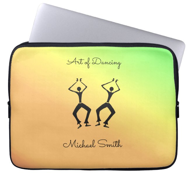 ケニア、アフリカ美術、ダンサー素晴らし ラップトップスリーブ (正面)