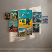 ケニア・アフリカ・ヴィンテージのポスター – ゾウ・アート ポスター