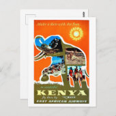 ケニア、アフリカ、日とデートをする、旅行 ポストカード (正面/裏面)