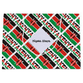 ケニア ケニア国旗 タイル状 名前入り ラージペーパーバッグ (正面)