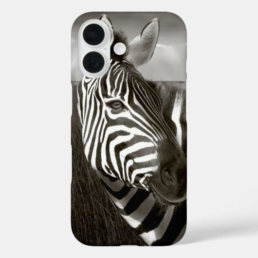 ケニア シマウマと草原のモノクロ Case-Mate iPhoneケース (裏面)
