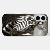 ケニア シマウマと草原のモノクロ Case-Mate iPhoneケース (裏面 (横))