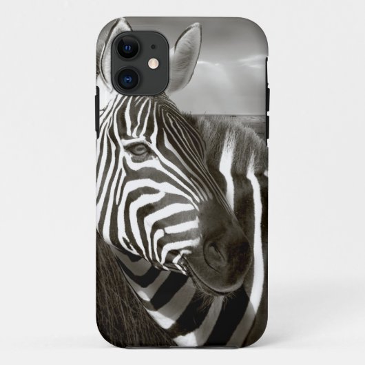 ケニア シマウマと草原のモノクロ Case-Mate iPhoneケース (裏面)
