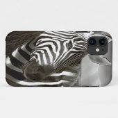 ケニア シマウマと草原のモノクロ Case-Mate iPhoneケース (裏面(横))