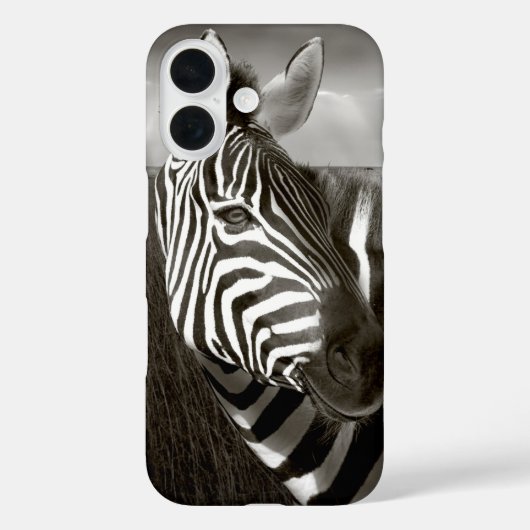 ケニア。シマウマと草原のモノクロ Case-Mate iPhoneケース (裏面)