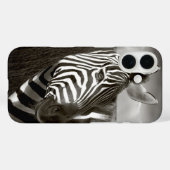 ケニア シマウマと草原のモノクロ Case-Mate iPhoneケース (裏面 (横))