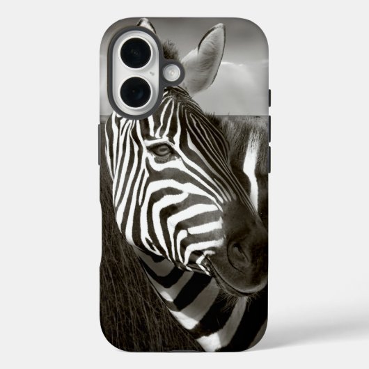 ケニア シマウマと草原のモノクロ Case-Mate iPhoneケース (裏面)