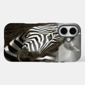 ケニア シマウマと草原のモノクロ Case-Mate iPhoneケース (裏面 (横))