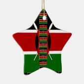 ケニア シームレス ミニチュア フラッグ ボーダー フレーム アート セラミックオーナメント (右)