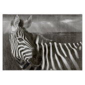 ケニア。ゼブラとプレーンの白黒。 カッティングボード (正面)