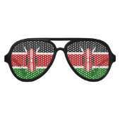 ケニア・マサイ国旗Bendera ya Kenya アビエーターサングラス (正面)