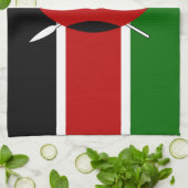 ケニア・マサイ国旗Bendera ya Kenya キッチンタオル (折り畳み)