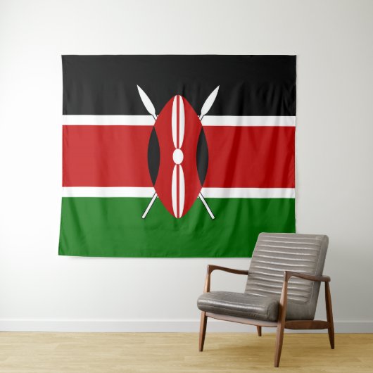 ケニア・マサイ国旗Bendera ya Kenya タペストリー (インサイチュ(横))