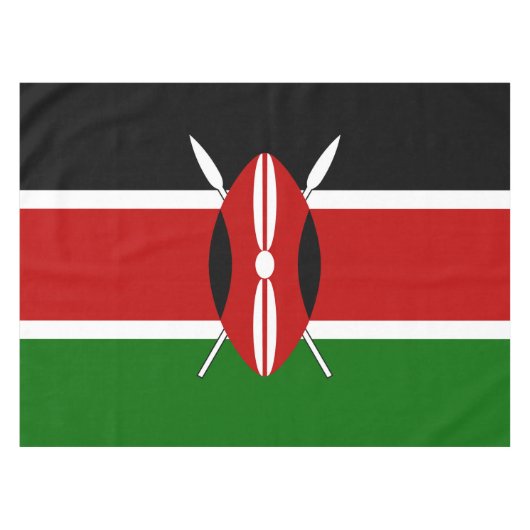 ケニア・マサイ国旗Bendera ya Kenya テーブルクロス (正面(横))