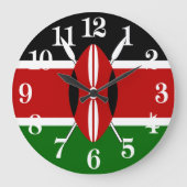 ケニア・マサイ国旗Bendera ya Kenya ラージ壁時計 (正面)