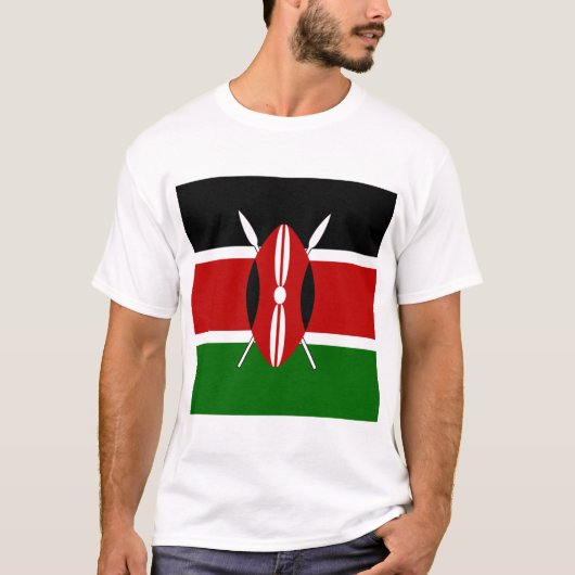 ケニア・マサイ国旗Bendera ya Kenya Tシャツ (正面)