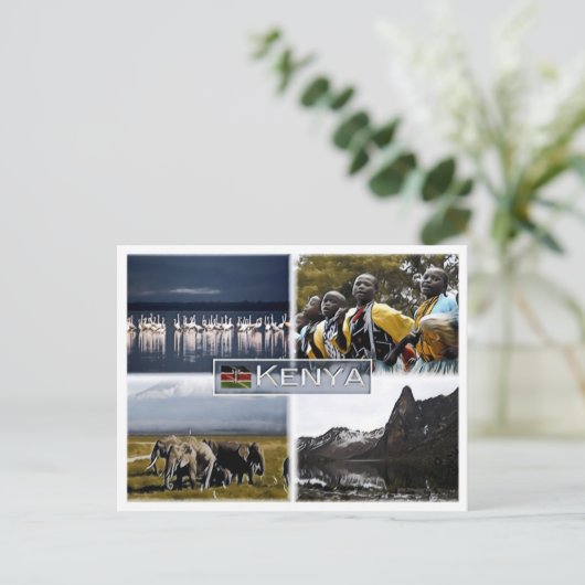 ケニア – モザイク – ポストカード (スタンド正面)