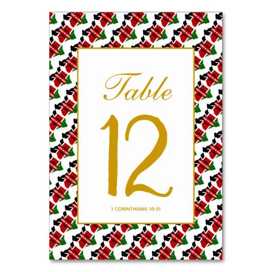 ケニア 宴会 結婚式 お祝い テーブルナンバー (正面)