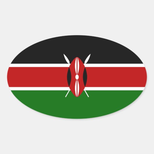 ケニア 楕円形シール (正面)
