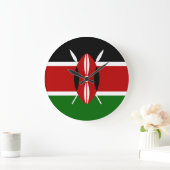 ケニア(Kenyan)国旗 ラージ壁時計 (ホーム)