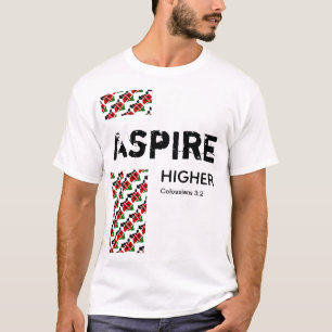 ケニアASPIRE HIGHER CHRISTIAN聖なる書物、 経典 Tシャツ