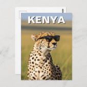 ケニアMasai Mara Cheetahサングラス ポストカード (正面/裏面)